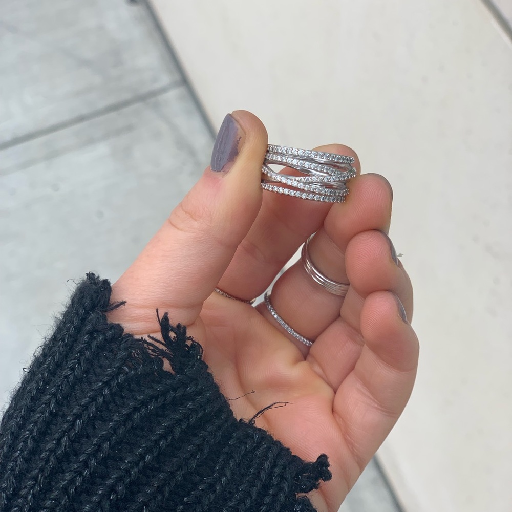 Silver layered ring - Picture 2 of 8